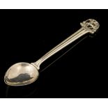 Omar Ramsden, an Arts and Crafts silver spoon, hand hammered,