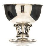 Georg Jensen, a Danish silver pedestal Louvre bowl, pattern 19A, designed circa 1914,