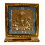 An Art Deco Chinoiserie mantle timepiece, painted and lacquered wood,