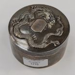 A white metal and gilt lined trinket box and cover,