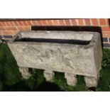 Carved stone planter