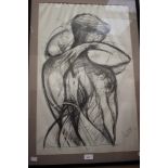 William Willett 'Last Embrace', original crayon drawing, signed 46 cm by 73 cm approx,