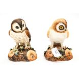 Royal Crown Derby Brown Owl in box and Barn Owl. Both boxed.