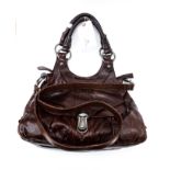 Leather handbag, stamped Frances Cobiasia 1990/2000 in L.K.