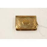 A 19th century brass vesta and stamps case,