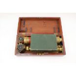 Boxed/cased microscope and telescope (pair), brass,