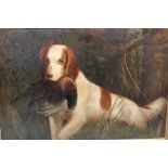 John Duvall (British, 1816-1892) A sporting dog with game Signed l.r.