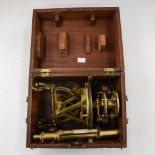 A 19th Century brass Cary of London surveyors theodolite,