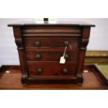 A Victorian mahogany apprentice piece chest of drawers - two over two