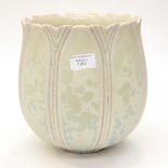 Ted Secombe, Carved Bowl, studio porcelain, 2013, matte crystal glaze,