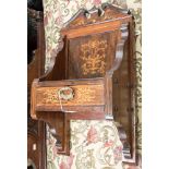 A pair of 19th Century rosewood and marquetry inlaid wall pockets,