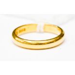 A 22ct gold plain wedding band, approx 4.