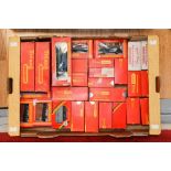 Hornby: One box of assorted goods wagons and others to comprise: R249 (2), R101, R010, R079, R023,