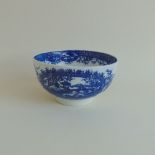 A Worcester blue and white slop bowl, Circled Landscape pattern, circa 1780, 11.