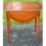 An Edwardian satinwood veneered Pembroke table, circa 1905, fitted with a single drawer,