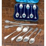 A cased set of six silver teaspoons, London 1897 William Hutton & Sons,