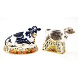 Royal Crown Derby Friesian Cow 'Buttercup', with Bluebell Calf, both first quality,