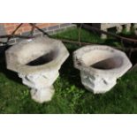 Pair of stone planters,