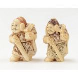 Two Japanese ivory Netsuke, Meiji,