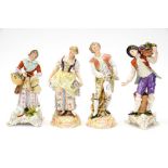 Four German Porcelain 19th Century figurines