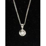 A diamond 18ct white gold pendant necklace, the diamond weighing approximately 0.