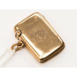 9ct gold miniature vesta case, Birmingham hallmark, weight approx 14.