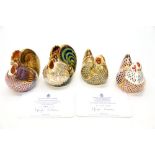 Royal Crown Derby first quality Farmyard Cockerel, limited edition 210/5000, with Farmyard Hen,