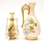 Two Royal Worcester blush ivory vases, circa 1880,