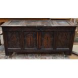 A late 17th Century joined oak chest,