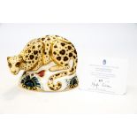 Royal Crown Derby Endangered Species Savannah Leopard, limited edition 428/1000,