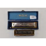 Hohner Super Chromonica in MGM box and a Hohner Echo Super Vamper harmonica in box