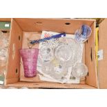 A quantity of cut crystal, vase, jug, bowls etc,