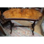 A mid Victorian walnut and marquetry pedestal centre table,