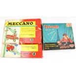A vintage 1960s Triang Tri-onic Electronic Construction Kit and two Meccano sets,