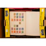 Five stamp albums and an envelope of loose, mixed collection GB, Commonwealth, World,