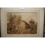 A 19th century watercolour scene, possibly Belgian,