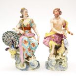 A pair of late 19th Century Samson figures representing Neptune and Venus after the Derby originals,