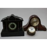 Inlaid mantle clock;