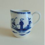 A Caughley blue and white milk jug waiting China man pattern,