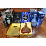 Boxed whisky including Haig Dimple Royal Decanter, Whyte and Mackay ceramic King of Seats,