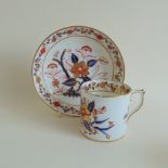 Derby coffee can and saucer, circa 1810, red mark to can, cup 6.