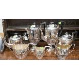 Collection of stainless steel plated tea,