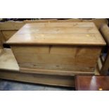 A late Victorian pine travelling chest