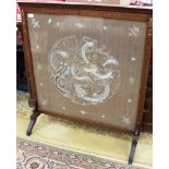 An Edwardian mahogany fire screen,