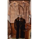 A circa 1930s Musquash coat with a later Musquash coat and a Beaver Lamb coat (3)