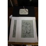 Malcolm Fowler (1943-2012) sketch book from Italy, signed folder of nine prints, 1991,