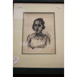 Oskar Kokoschka - 1886-1990, portrait Trude lithograph, signed 'OK', inscribed to back,