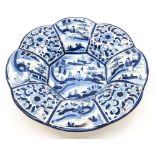 Blue and white dish