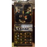 Chinese lacquered bureau bookcase,