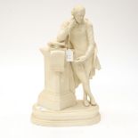 Parian figure of William Shakespeare, modelled after Scheemakers, dating from around 1860 to 1870.